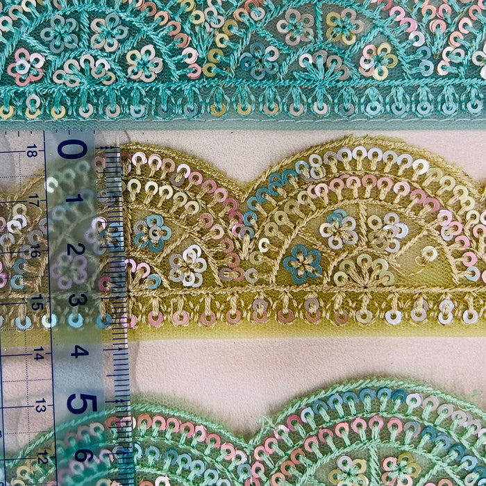 【50cm単位】 刺繍リボン スカラップ型 あなたはどのマーメイド?② 心ときめく チュール 幅約3.9cm 23040626019