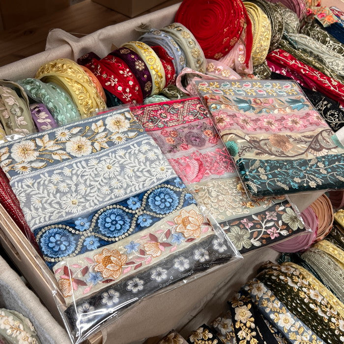 【送料無料】インド刺繍リボン アソートパック 50cmx5本