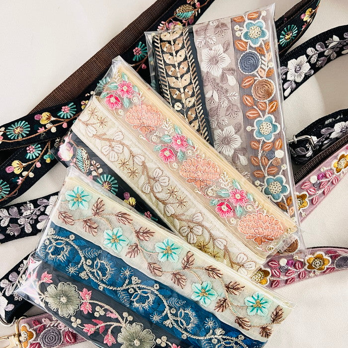 【150cmx3本】 刺繍リボン アソートパック 幅約2cm~約4cm 231114assort03