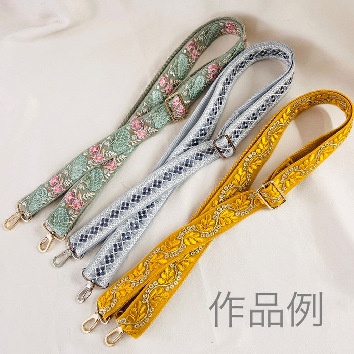【150cmx3本】 刺繍リボン アソートパック 幅約2cm~約4cm 231114assort03