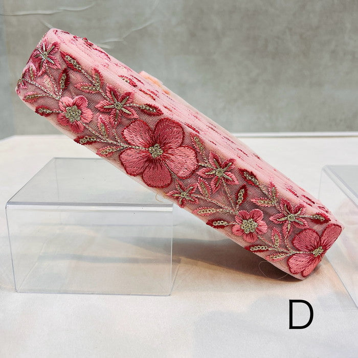 【50cm単位】 刺繍リボン 笑顔の 花達 春の訪れ 桜の季節は もうすぐ チュール 幅4.5cm 240116007