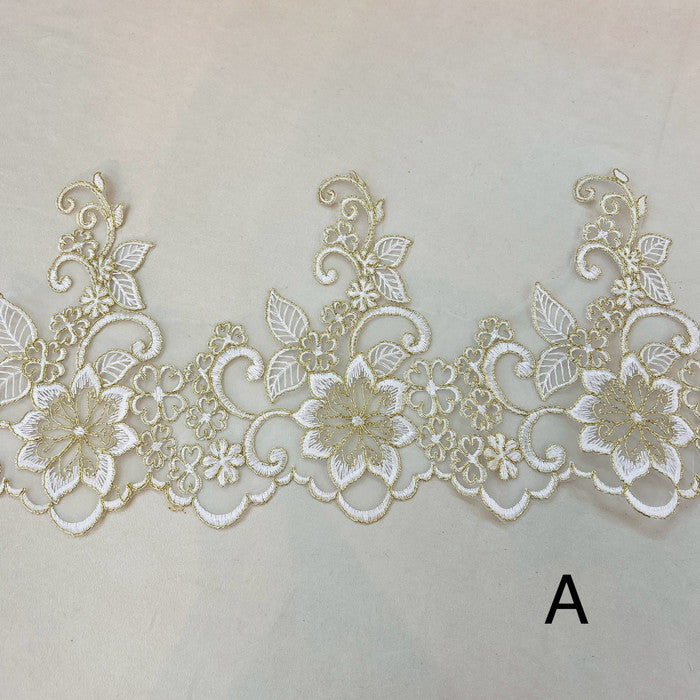 【50cm単位】 刺繍レース お花の 舞踏会 サイズ約21.5cm SLT2412001