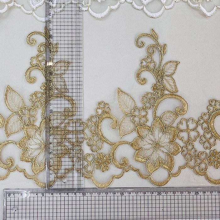 【50cm単位】 刺繍レース お花の 舞踏会 サイズ約21.5cm SLT2412001