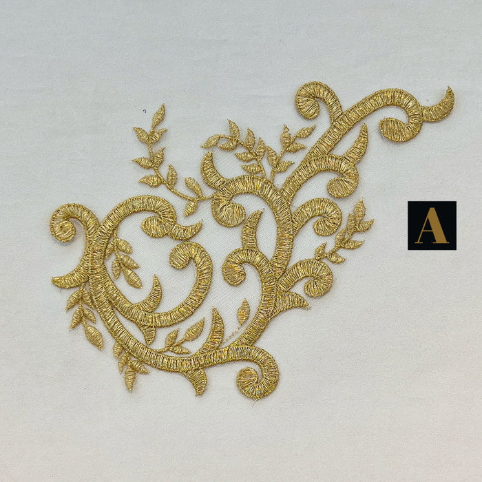 【1ペアセット単位】モチーフ 1ペアセット ボタニカル ゴールドの 煌めく蔦 サイズ約15.5cm×約23cm SMT2412004