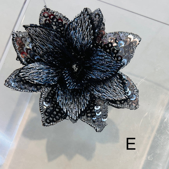 【1個単位】ふんわり フラワー キラキラトキメク スパンコールの花 モチーフ サイズ約6.5cm×約6.5cm SMT2412009