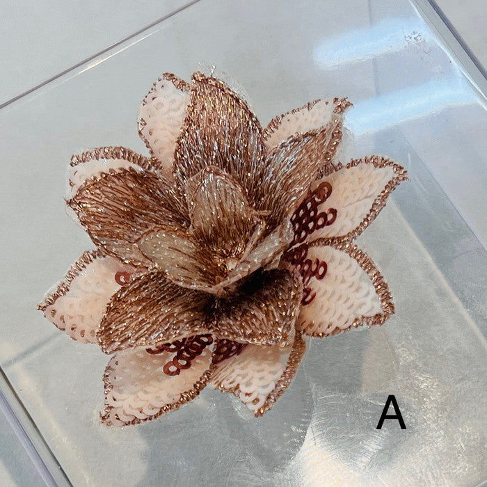 【1個単位】ふんわり フラワー キラキラトキメク スパンコールの花 モチーフ サイズ約6.5cm×約6.5cm SMT2412009
