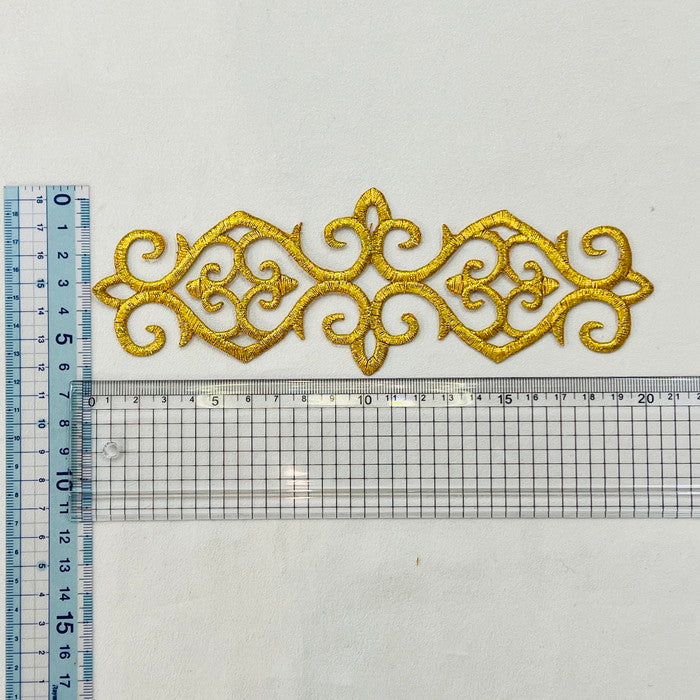 【1枚単位】揺らめく 紋様 刺繍モチーフ サイズ長さ約18.5cm~約23.5cm SMT2412013