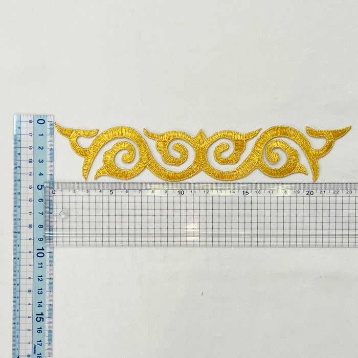 【1枚単位】揺らめく 紋様 刺繍モチーフ サイズ長さ約18.5cm~約23.5cm SMT2412013