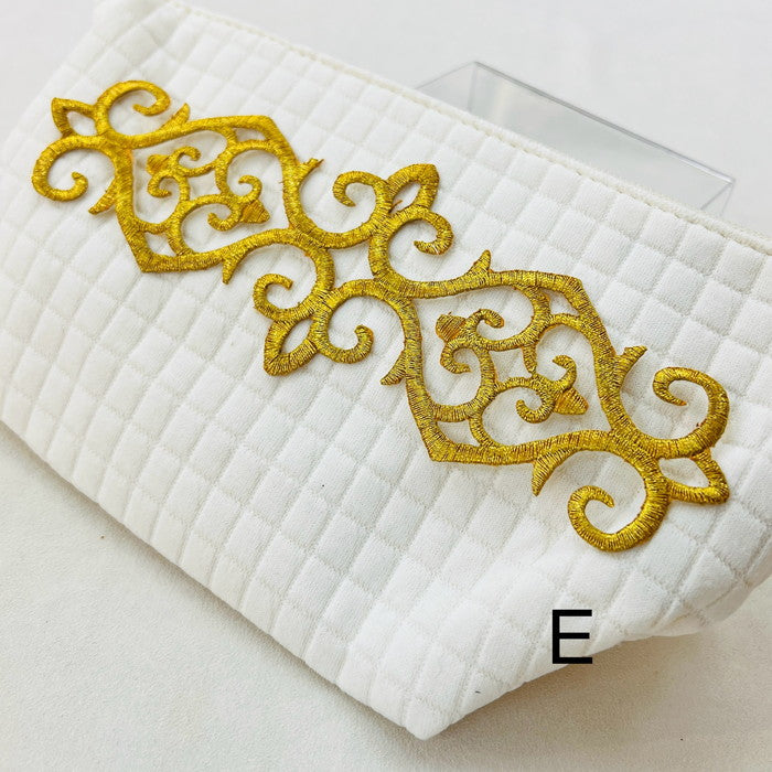 【1枚単位】揺らめく 紋様 刺繍モチーフ サイズ長さ約18.5cm~約23.5cm SMT2412013