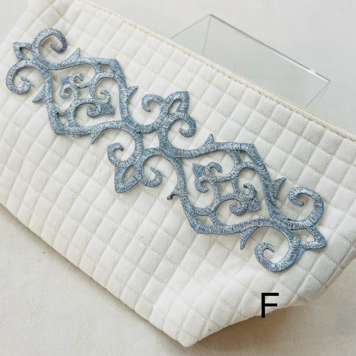 【1枚単位】揺らめく 紋様 刺繍モチーフ サイズ長さ約18.5cm~約23.5cm SMT2412013