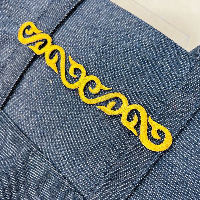 【1枚単位】揺らめく 紋様 刺繍モチーフ サイズ長さ約18.5cm~約23.5cm SMT2412013