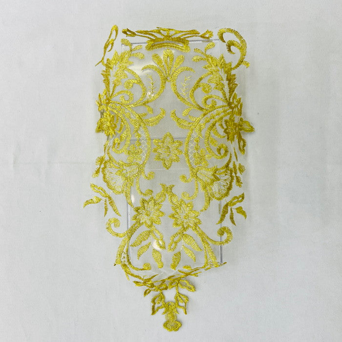 【1枚単位】豪華な アラベスク 刺繍モチーフ サイズ縦約44cm×横約27cm SMT2412025
