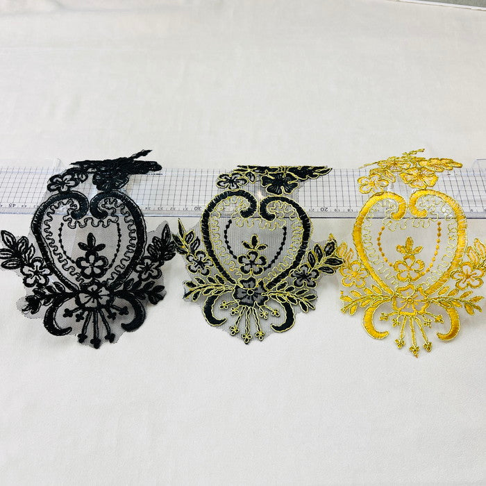 【1ペアセット単位】魔法の手鏡 刺繍モチーフ ノンスパンコール サイズ縦約26cm横約14cm SMT2505001
