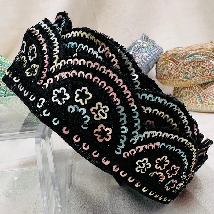 【50cm単位】 刺繍リボン スカラップ型 あなたはどのマーメイド?② 心ときめく チュール 幅約3.9cm 23040626019