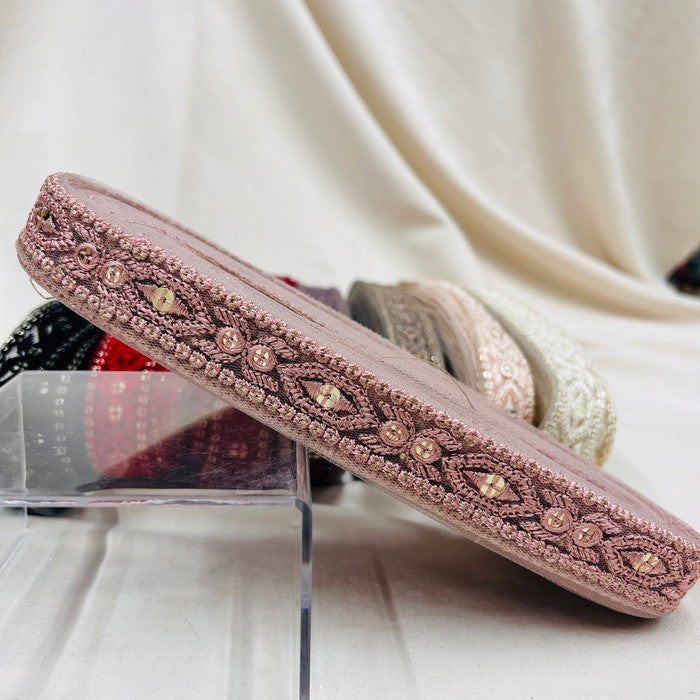 【50cm単位】 刺繍リボン キラキラが止まらない 宝石のような輝き ゴージャス インド刺繡リボン チュール 幅約2.5cm 230529004