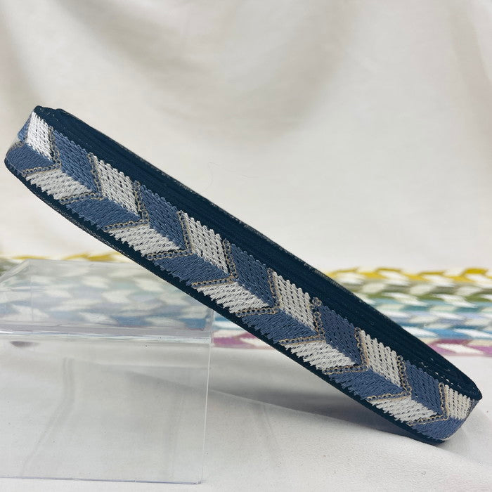 【50cm単位】 刺繍リボン スパンコールライン シンプル幾何学 パステルカラー チュール 幅約2.6cm 230929001