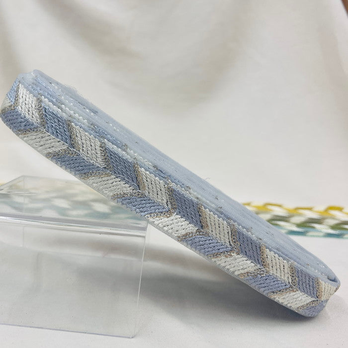 【50cm単位】 刺繍リボン スパンコールライン シンプル幾何学 パステルカラー チュール 幅約2.6cm 230929001