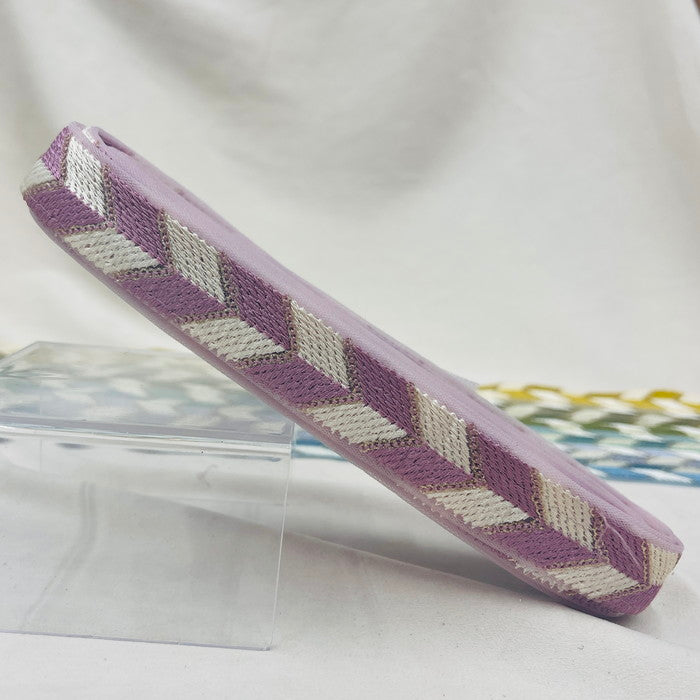 【50cm単位】 刺繍リボン スパンコールライン シンプル幾何学 パステルカラー チュール 幅約2.6cm 230929001