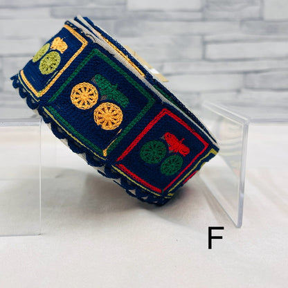 【50cm単位】 刺繍リボン 昭和レトロ どこか 懐かしい さくらんぼの柄 チュール 幅約5.2cm 240527001