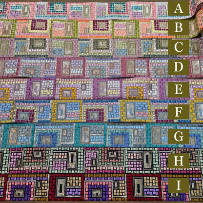 【50cm単位】刺繍リボン 幾何学 インド刺繍リボン スパンコール 布地 幻のモザイク刺繍リボン 幅約6.3cm 260710006 260710006