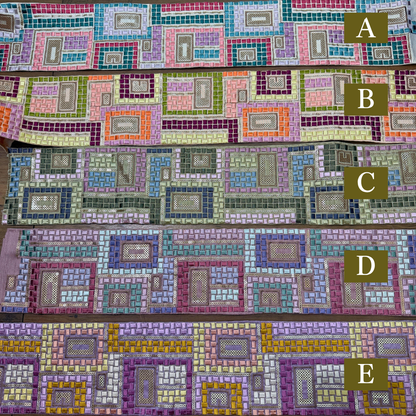 【50cm単位】刺繍リボン 幾何学 インド刺繍リボン スパンコール 布地 幻のモザイク刺繍リボン 幅約10.5cm 260710007 260710007