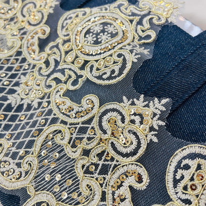 【50cm単位】 刺繍レース 豪華絢爛 魔法の鏡 サイズ約23.5cm SLT2412002