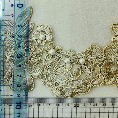 【50cm単位】 刺繍レース 咲き誇る 花々の共演 サイズ約8.6cm SLT2505001