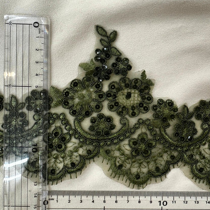 【50cm単位】 刺繍レース 同色系の刺繍糸 舞台に魅せられて サイズ約13.5cm slt2508002