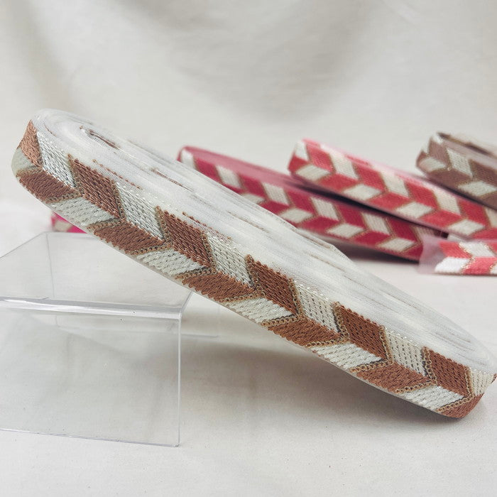 【50cm単位】 刺繍リボン スパンコールライン シンプル幾何学 パステルカラー チュール 幅約2.6cm 230929001